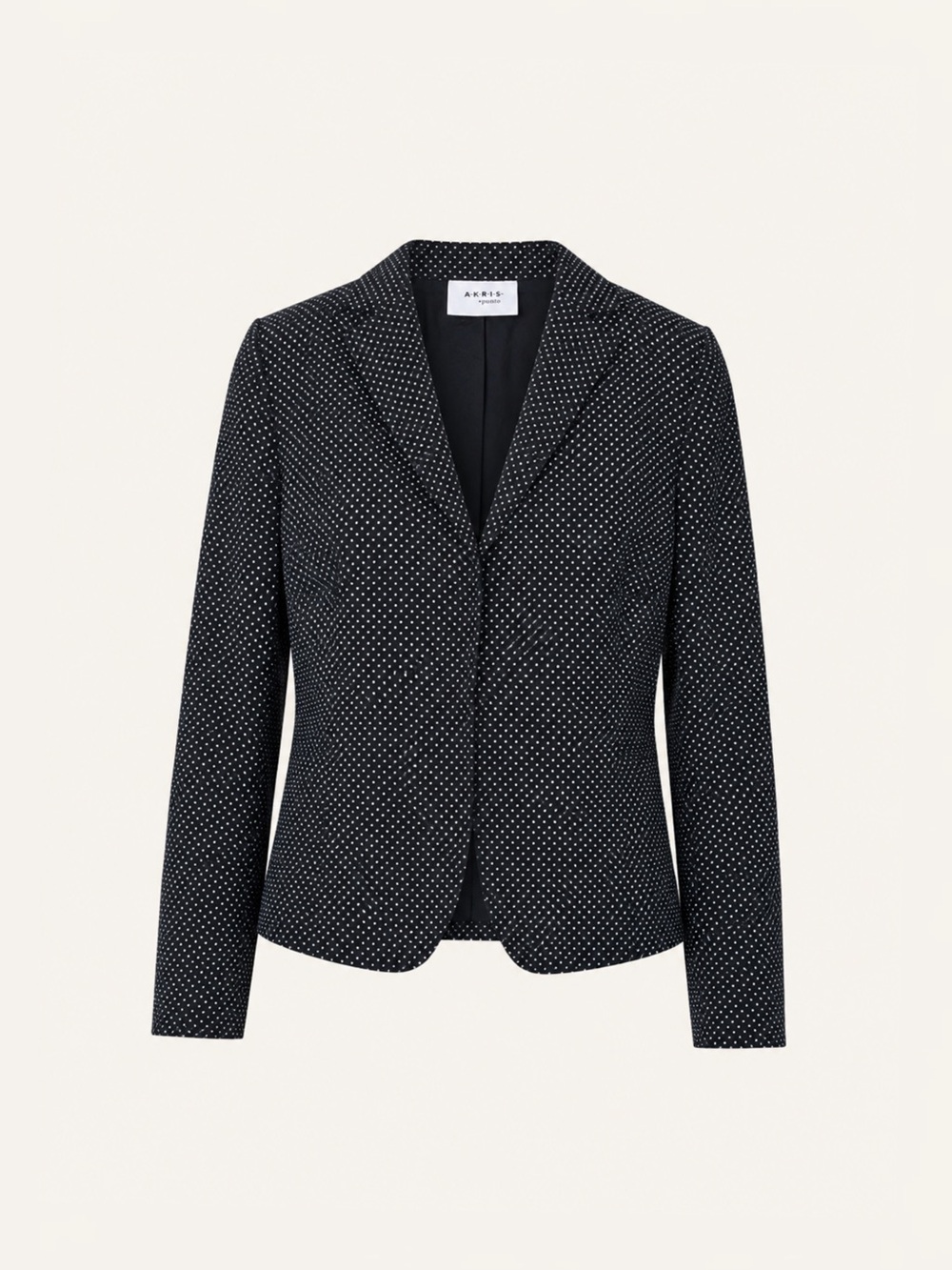 Akris Punto Polka Dot Print Tailored Blazer Jacket Black White Size 10